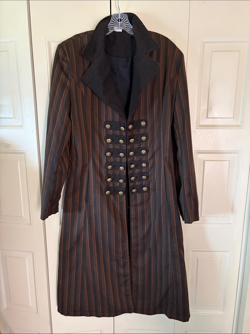 Gothic Steampunk Vampire Victorian Men’s Trench Coat Men's Military Pirate  SzM